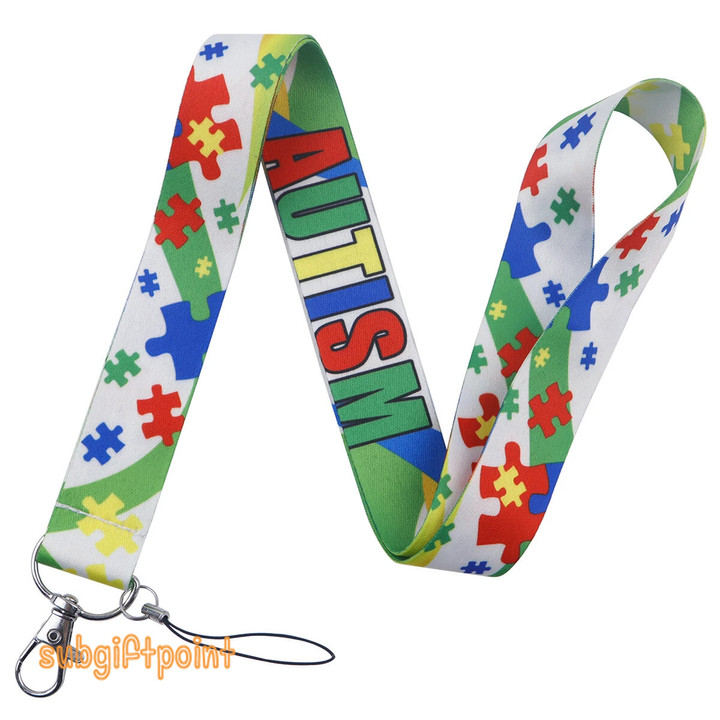 Autism Awareness Lanyard For Keys ID Card Cover Badge Holder Business Phone Key Lanyard