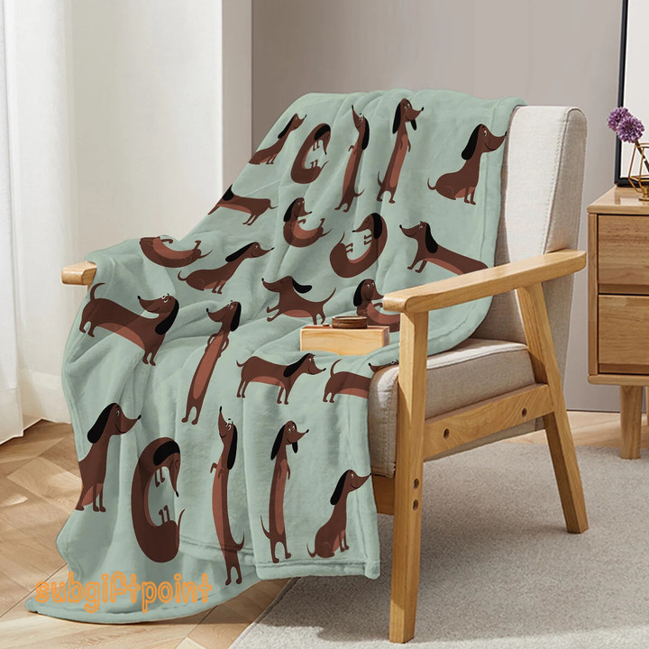 Dachshund Pose Blanket Printed Throw Blanket