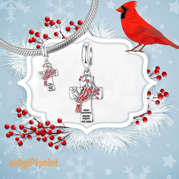 Northern cardinal bird cross Charms