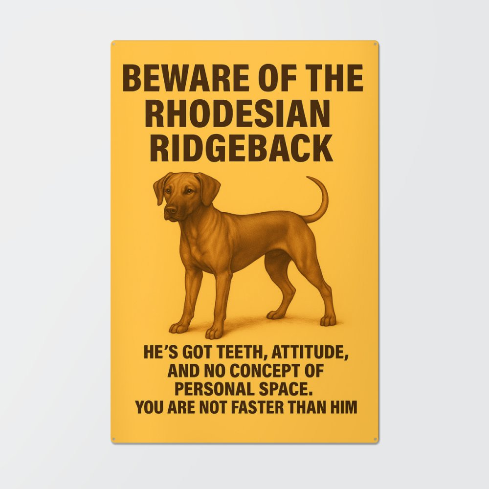 Rhodesian Ridgeback Sign Rhodesian Ridgeback Beware Metal sign - Giftisfun