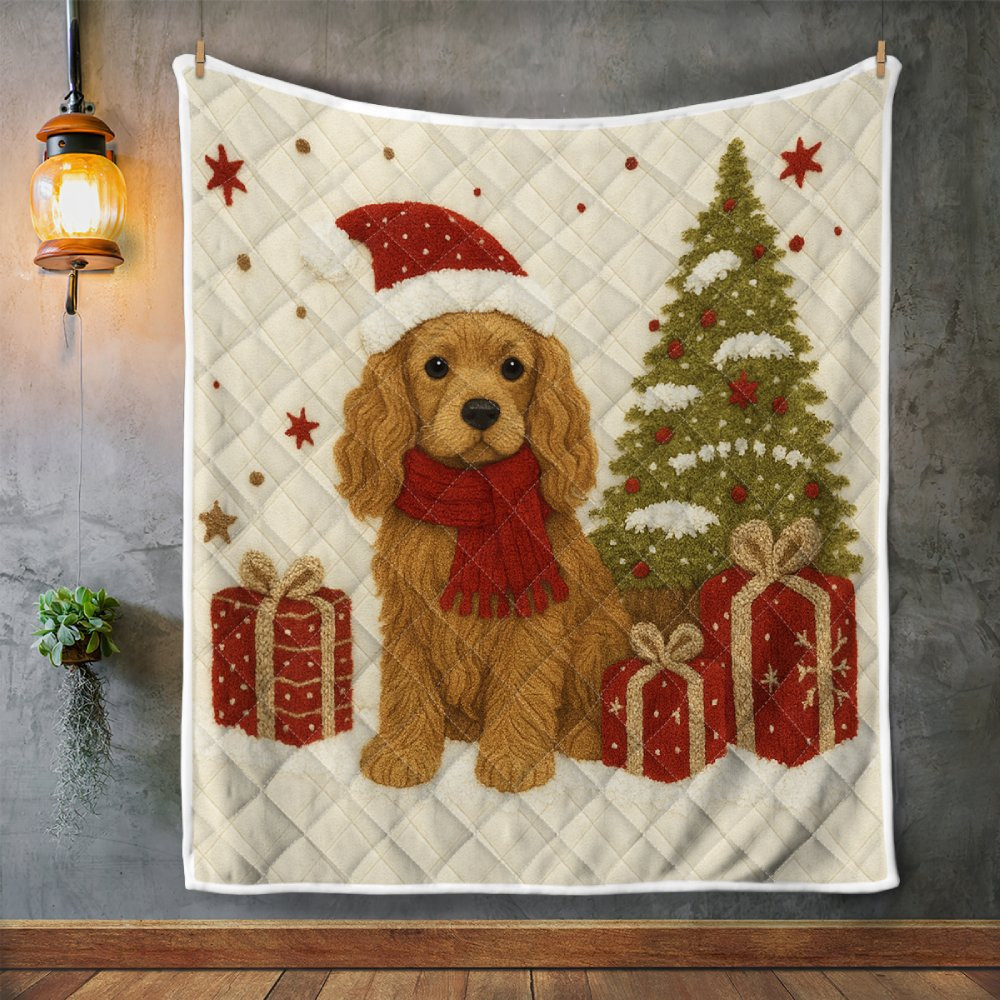 Cocker Spaniel Christmas Quilt - Giftisfun
