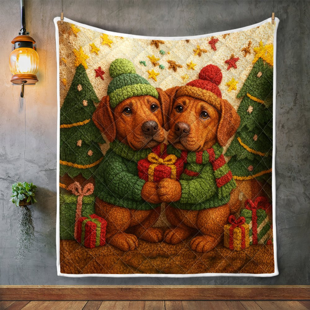 Christmas Rodesian Ridgeback Christmas Rhodesian Ridgeback Quilt - Giftisfun