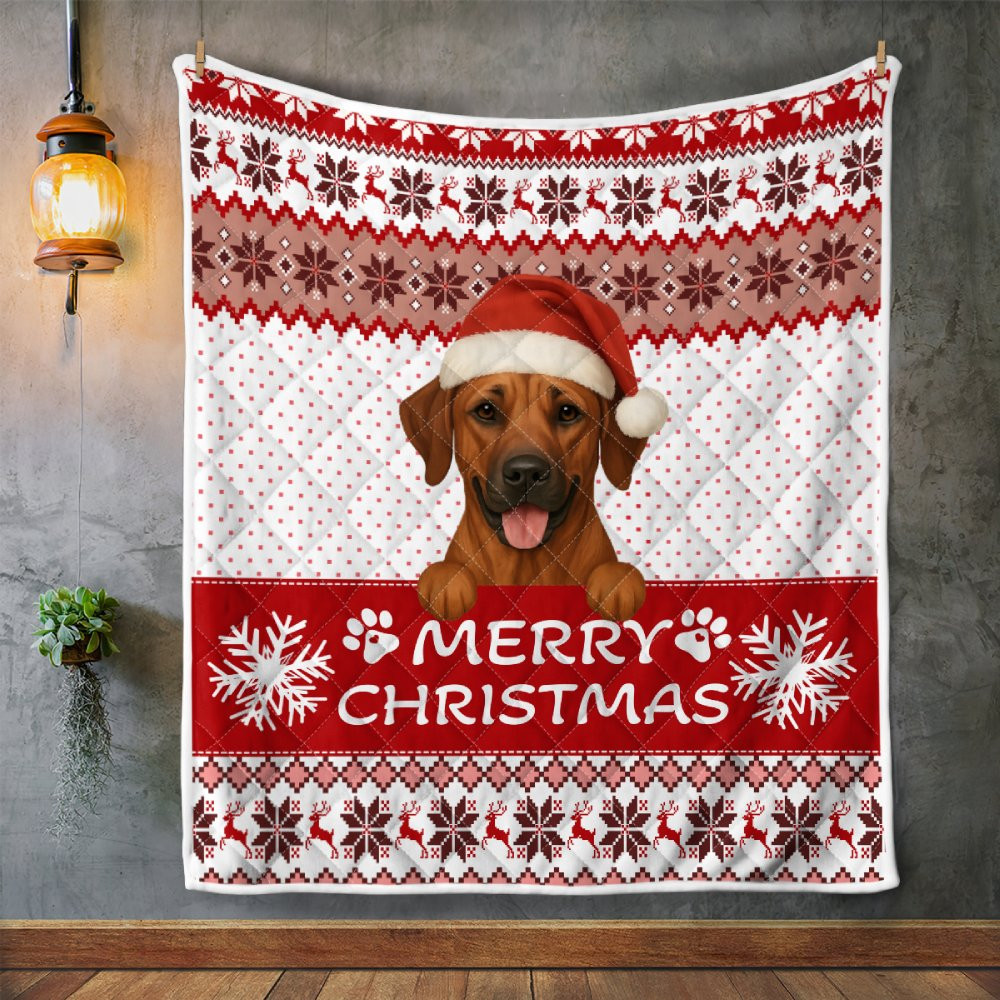 Christmas Rodesian Ridgeback Premium Rhodesian Ridgeback Christmas New Quilt - Giftisfun