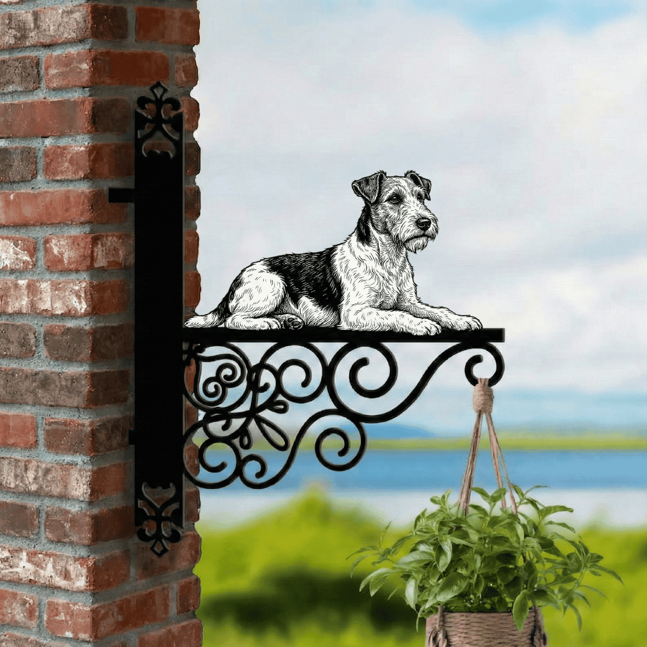 Fox Work Stand Wire Fox Terrier Premium Cut Metal Stand - Giftisfun