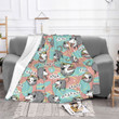 Cartoon Plaid Blankets Sofa Cover Flannel