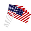 6pcs USA Stick Flag, American US 5x8 inch HandHeld Mini Flag ensign 30cm Pole United States Hand Held Stick Flags banner