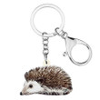 WEVENI Acrylic Cute Black Eyes Small Hedgehog Key Chains Key Ring Fashion Animal Jewelry For Women Girls Bag Car Charm Pendant