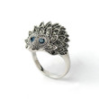 Neo Gothic Punk Ring Vintage Jewelry Black Hedgehog Female Ring With Rhinestones For Hands Finger Animal Rings