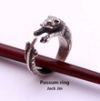 Wholesale Unique Retro Possum Adjustable Ring High Quality Design Men's Possum Promise Rings Women Gift Overwatch Aros