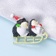 Hedgehog Christmas Brooches Pins For Women Men Cartoon Animal Festival Badges