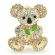 Wuli&baby Lovely Koala Brooches For Women Unisex Rhinestone Bear Animal Party Casual Brooch Pins Gifts