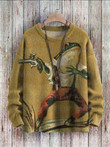 Hedgehog Vintage Art Vibe Print Sweater Men's For Women's Pullover