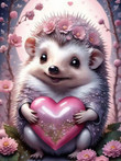 Diamond Painting Animal Hedgehog Full Square/Round Drill Mosaic Heart Flower Home Decor