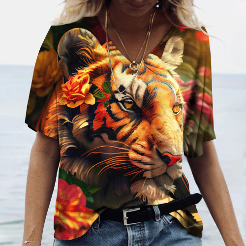 New Women'S T Shirt 3d Tiger Animal T Shirts