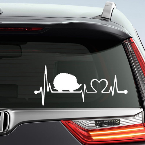 Hedgehog Heartbeat Lifeline Die-Cut Vinyl Decal Car Sticker