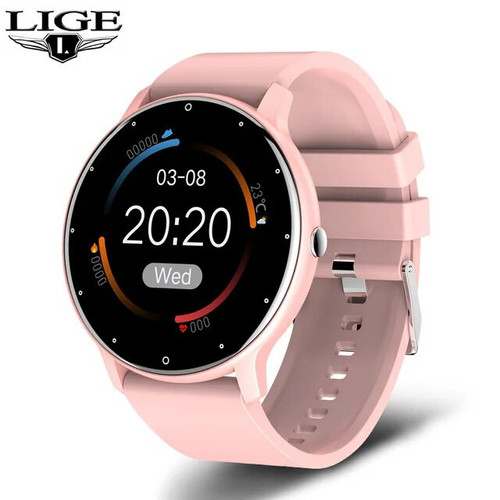 LIGE 2024 New Smart Watch Men Full Touch Screen Sport Fitness Watch IP67 Waterproof Bluetooth For Android ios smartwatch Men+box