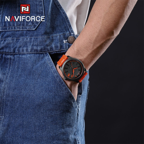NAVIFORCE Top Luxury Brand Quartz Watch Men Silicone Strap Military Watches 30ATM Waterproof Wristwatch Relogio Masculino 2024