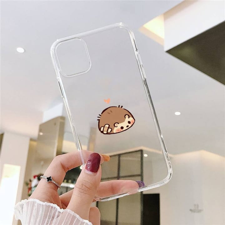 Hedgehog Heart Phone Case For Samsung GalaxyS20 S21 S30 FE Lite Plus A21 A51S Note20 Transparent Shell