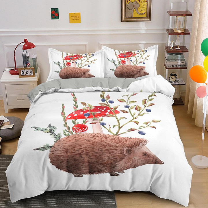 Wholesale And Retail Hedgehog Bedding Set Queen King Single Duvet Cover With 1/2pcs Pillowcase For Kids Adults New Year Gifts
