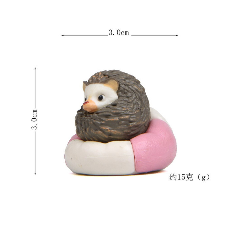 1Pcs Cute Hedgehog on Sofa/Quilt/Coat Figures Mini Kitten Home Garden Decor PVC Figurine Miniature Toys