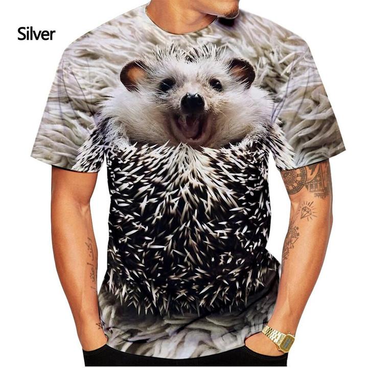 New Fashion Men and Women Hedgehog 3D Printed Casual Funny Short Sleeve T-Shirt Top