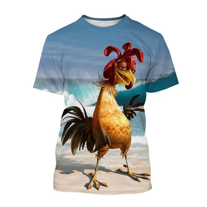 Summer Chicken Graphic T Shirts For Men Streetwear Leisure O-Neck Short Sleeve