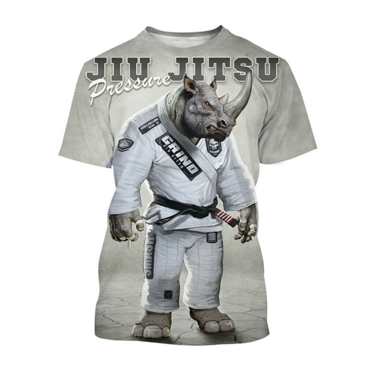 Men's Shirt BJJ Jujitsu Enthusiast Wrestle Clothing Funny Animal T Shirt For Men Summer