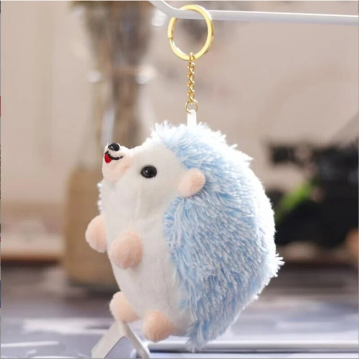 12CM Plush Hedgehog Toys Key Chain Ring Pendant Plush Toy Animal