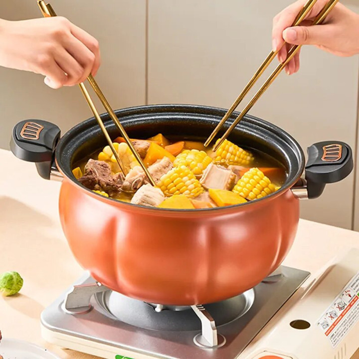 Pumpkin Pot Multifunctional Cast Iron Slight Pressure Cooker Braise Boil Steam Stew Nonstick Pots Cooking Pots