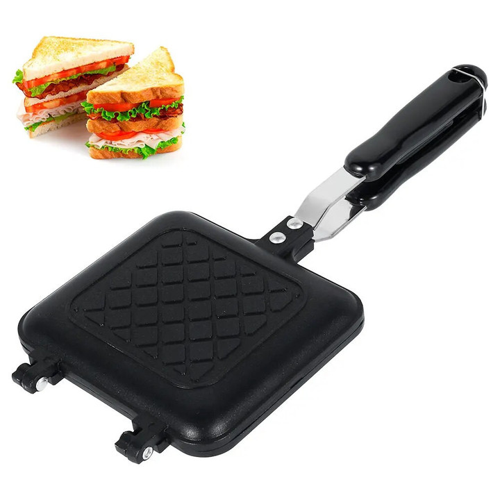 NEW Double Side Bread Frying Pan Non Stick Barbecue Plate Multiple Purposes Sandwich Toaster Mold Heat-resistant Toastie Waffle