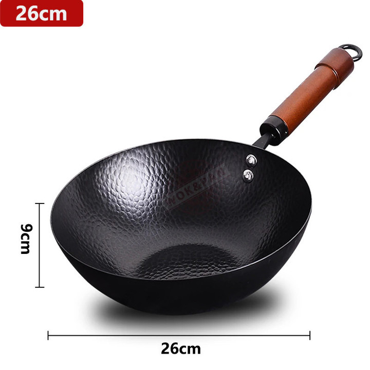 Women Lightweight Wok Pan, Hammer Cast Iron Frying Pan, Durable Non-stick Wok,For Gas Stove And Induction Kitchen Cookware