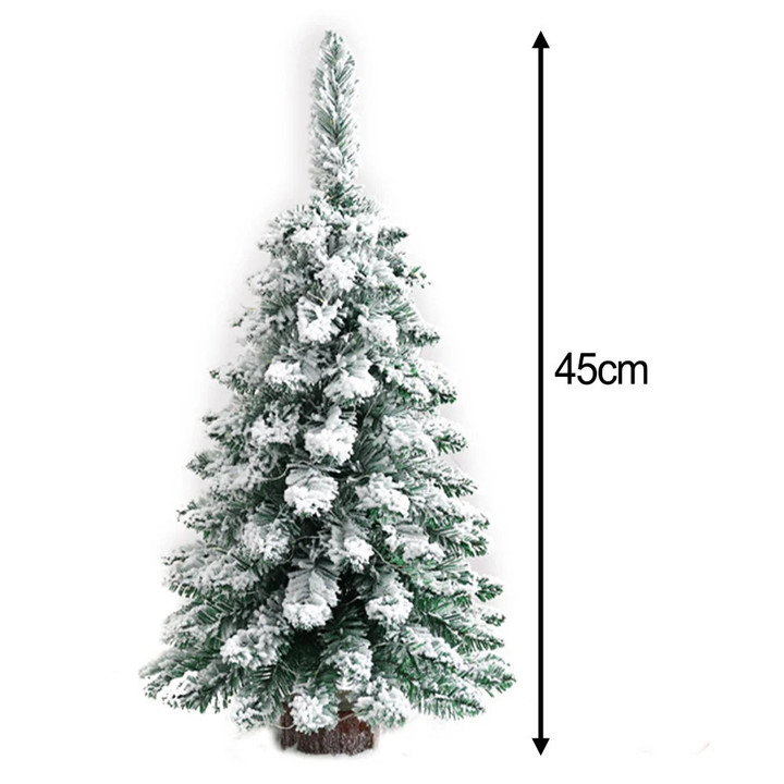 45CM Pine Needle Powdered Mini Christmas Tree Snow Frost Small Pine Tree DIY Craft Desktop Decoration Christmas Ornaments