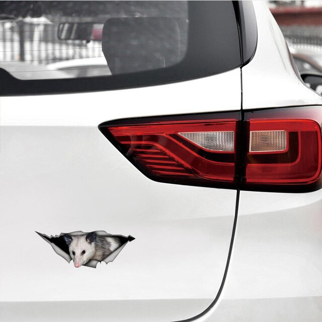 Opossum sticker 3D Pet Graphic Vinyl Decal Car Window Laptop Bumper Car Stickers 13cm x 4.8cm