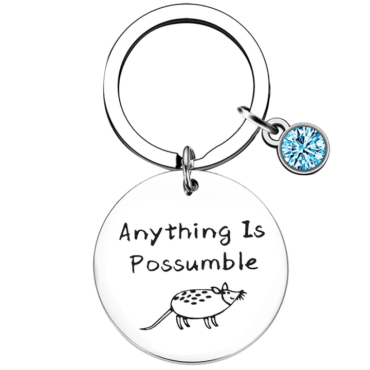 Hot Funny Possum Key Chain Ring Opossum Lover keychains pendant Family Friend Gift