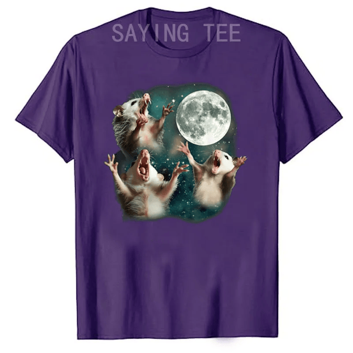 Three Possum Moon | 3 Opossum Funny Weird Cursed Meme T-Shirt