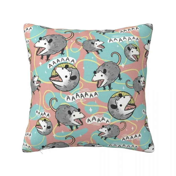 Opossum Screm Pillowcase Printing Fabric Cushion Cover Decoration Pillow Case Cover Sofa Square 40X40cm