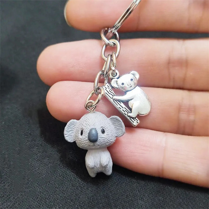 Unique Keychain Cute Koala Animal Keyring Pendant Women Man Jewelry Accessories Gift