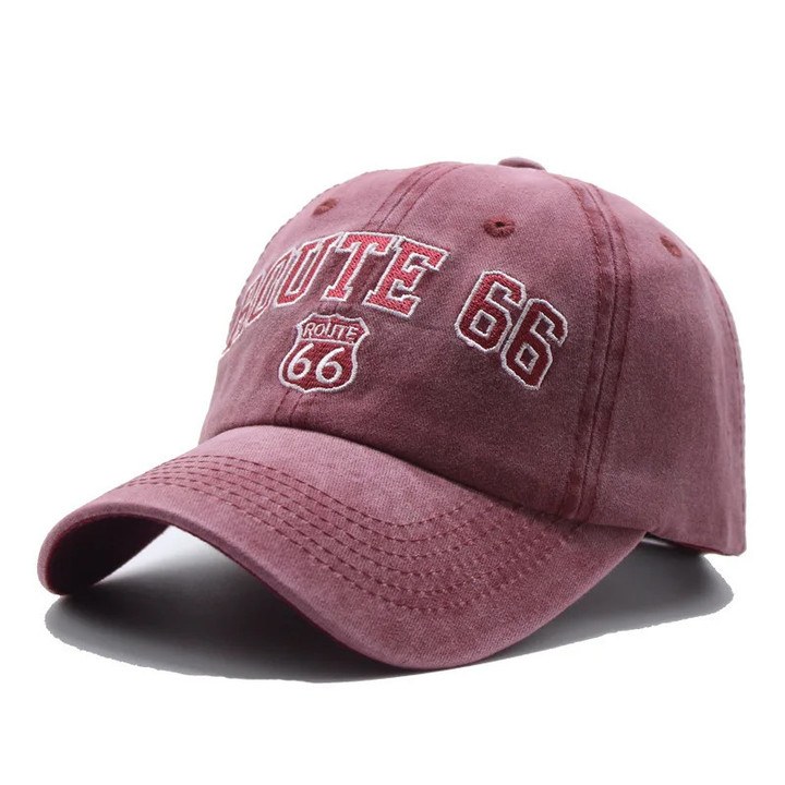 ROUTE 66 Embroidered baseball cap Trend baseball hat Cowboy hat visor hat