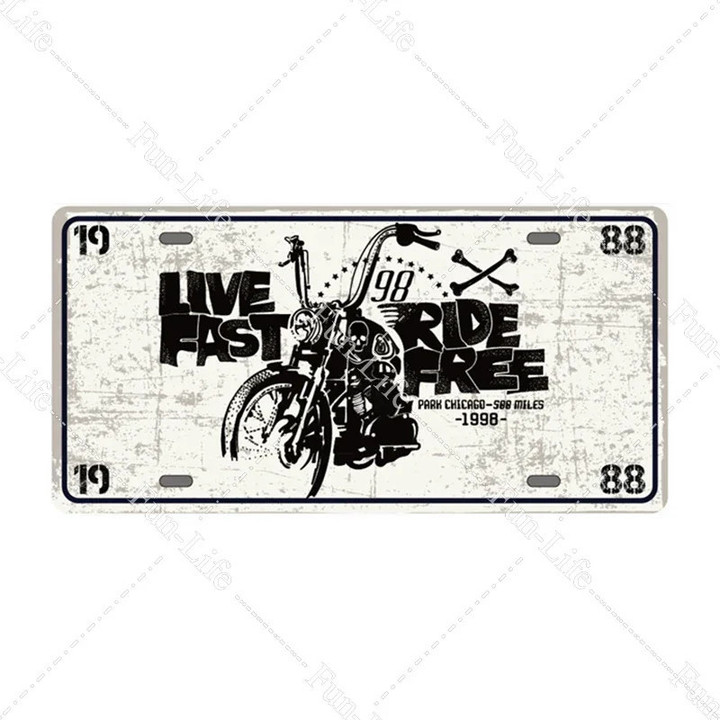 Motorcycle Vintage Metal Poster Retro Route 66 Motor Tin Signs Board / Pub / Bar / Cafe / Garage Decor 15x30cm