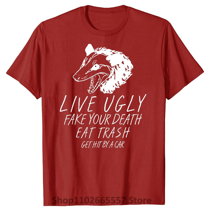 Opossum Printed T Shirt Streetwear Funny Tshirt Men