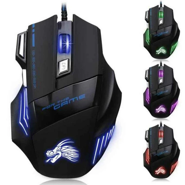 Wired Gaming Mouse 7 Button Backlit Ergonomic USB