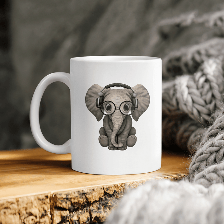 Elephant Mug - Baby Elephant with Headphone