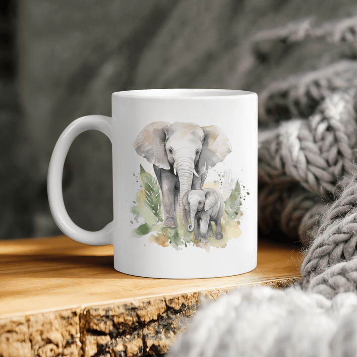 Elephant Mug - Mom and Baby Elephant
