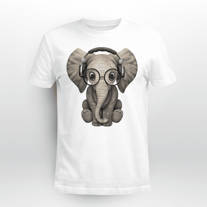 Elephant Shirt - Elephant with Headphone and Glasses