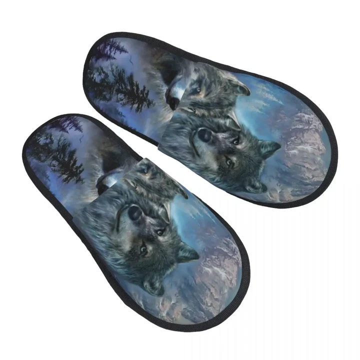 Wolf Slipper For Women Men Fluffy Winter Warm Slippers Indoor Slippers