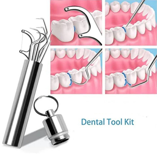 Portable Metal Dental Teeth Cleaning Kit