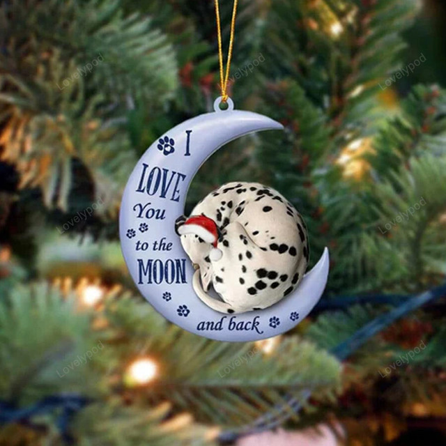 Dog  I Love You To The Moon And Back ornament