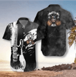Black And White Electric Guitar Free Hawaiian Shirt