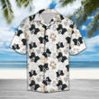 Cute Collie Face With Paw Pattern Hawaiian Shirt