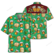 Green Theme Beer Wooden Barrel Hawaiian Shirt, Summer aloha hawaii shirt for Men women